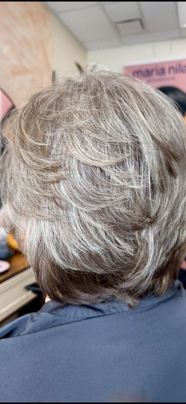 Silver layered bob